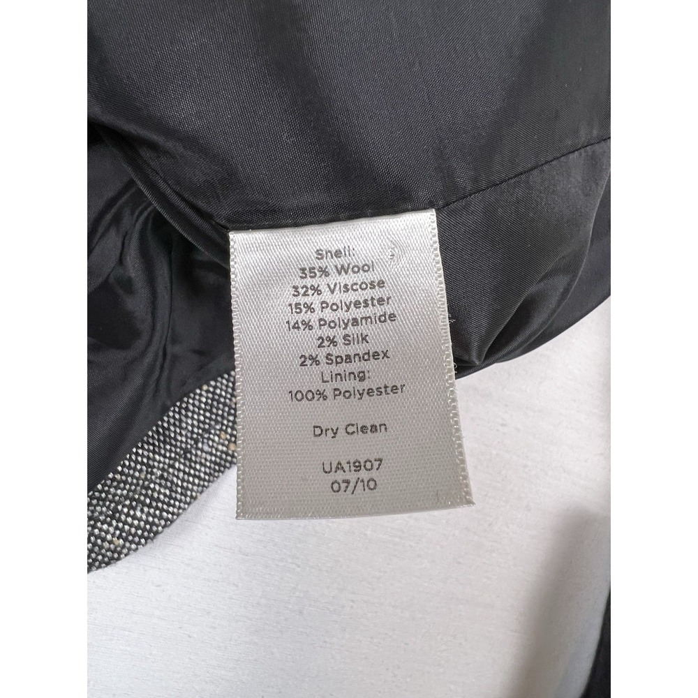 Talbots Blazer Women 16 Gray Wool Silk Blend Tweed Two Button Academia Jacket - Picture 13 of 16
